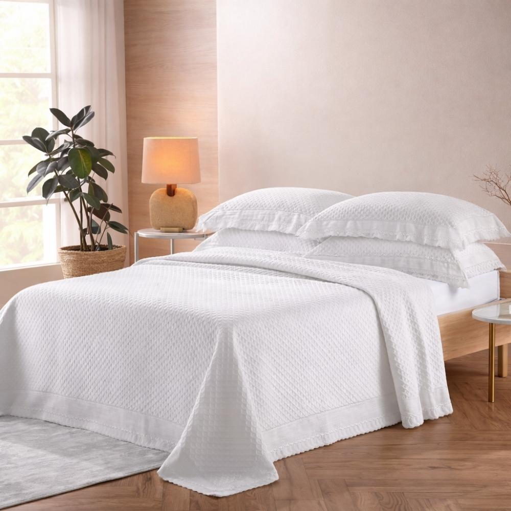 Kit Colcha Cobre Leito 3 Peças Bordare Premium Toque Macio