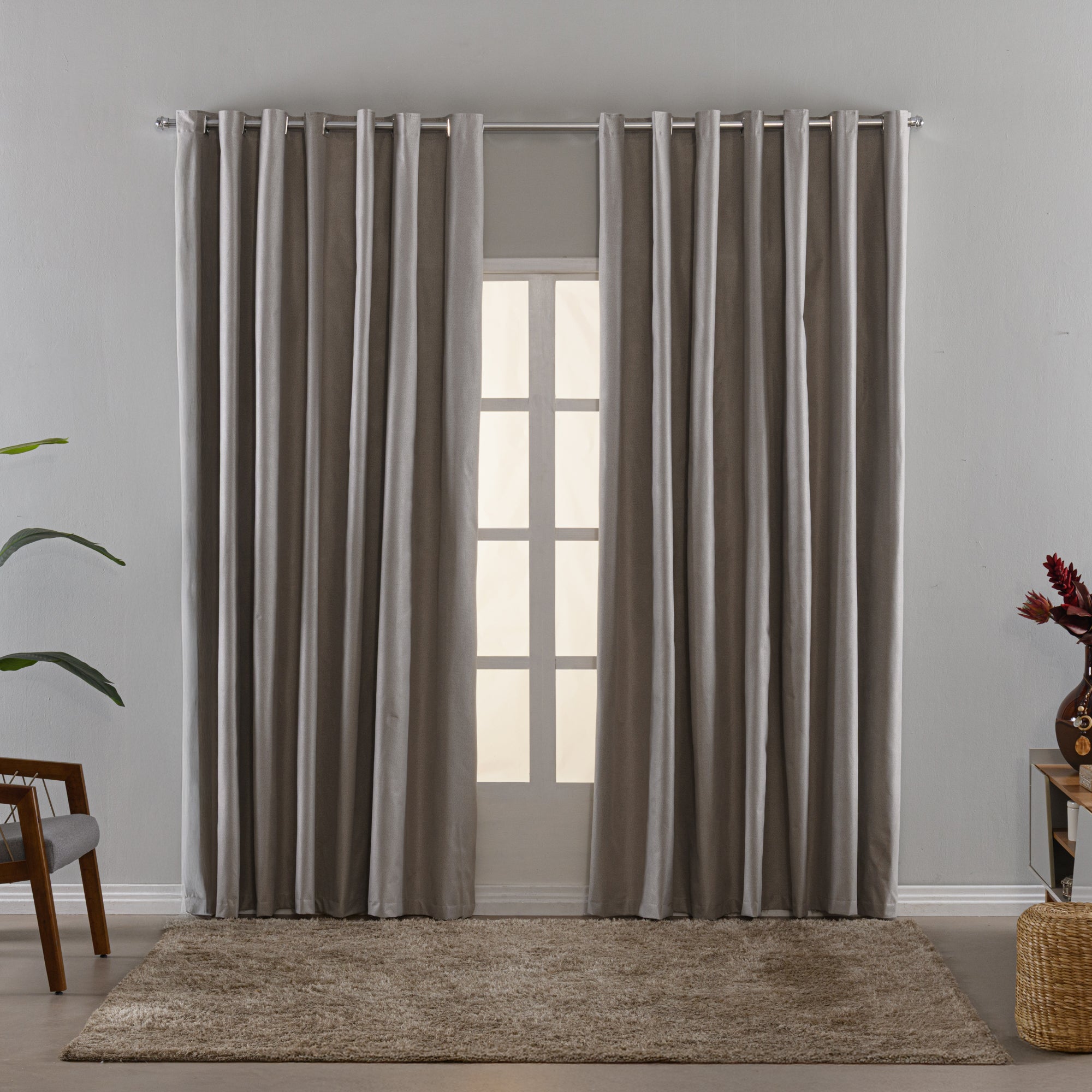 Cortina Blackout Trama Natural 100% Proteção Contra a Luz Conforto Estilo Para Quarto Sala e Janela