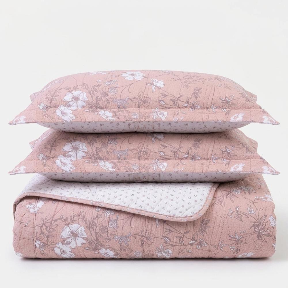 Kit Colcha Cobre Leito Dobby Comfort 3 Peças Dupla Face