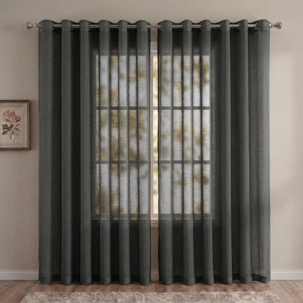 Cortina Gaze de Linho Sem Forro Para Janela Quarto e Sala