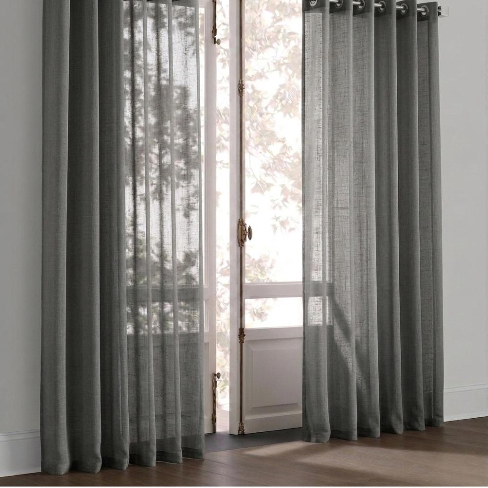 Cortina Gaze de Linho Sem Forro Para Janela Quarto e Sala