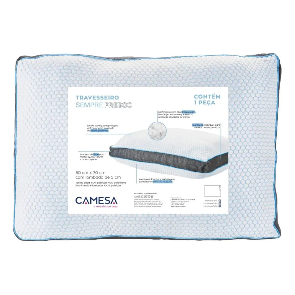Kit Travesseiros Sempre Fresco 50cmx70cm Anti Calor lavavel