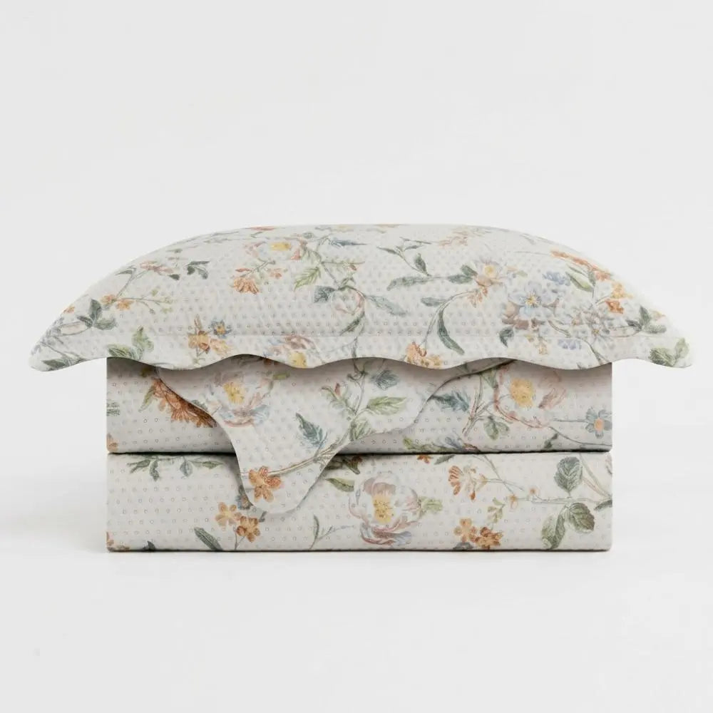 Kit Colcha Cobre Leito 3 Peças Dupla Face Matelado Estampado Garden Marias Enxoval