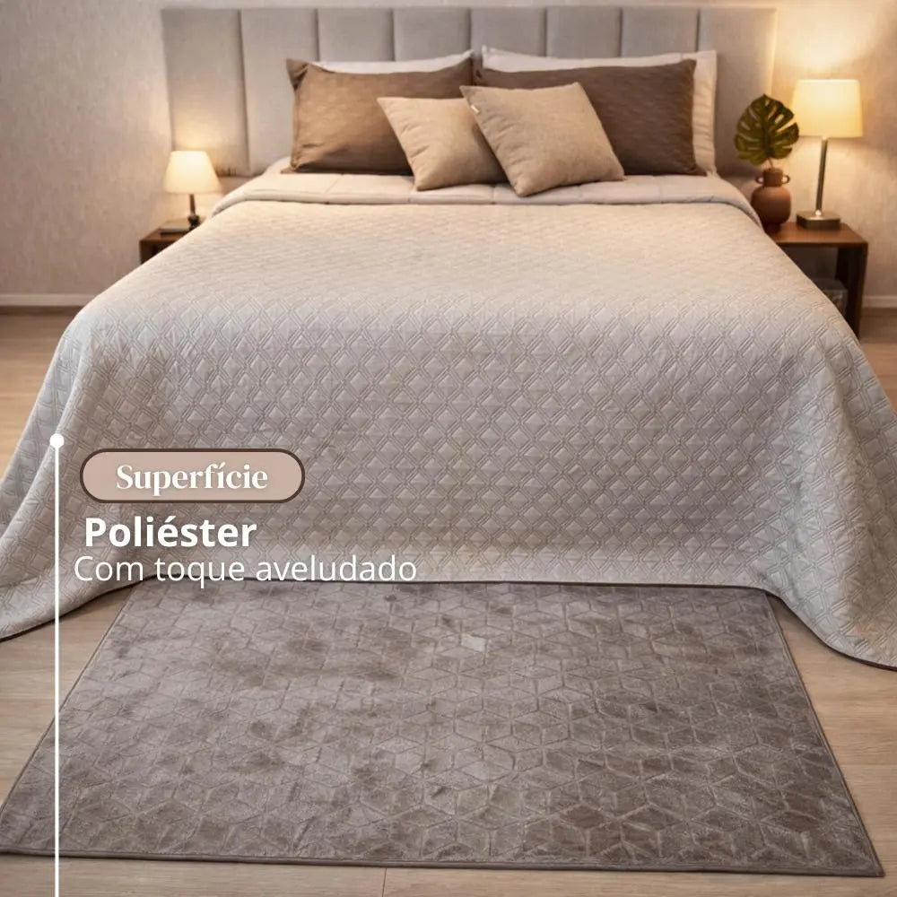 Tapete Sala Decorativo Flannel Elegance Para Sala de Estar Quarto Luxo Marias Enxoval