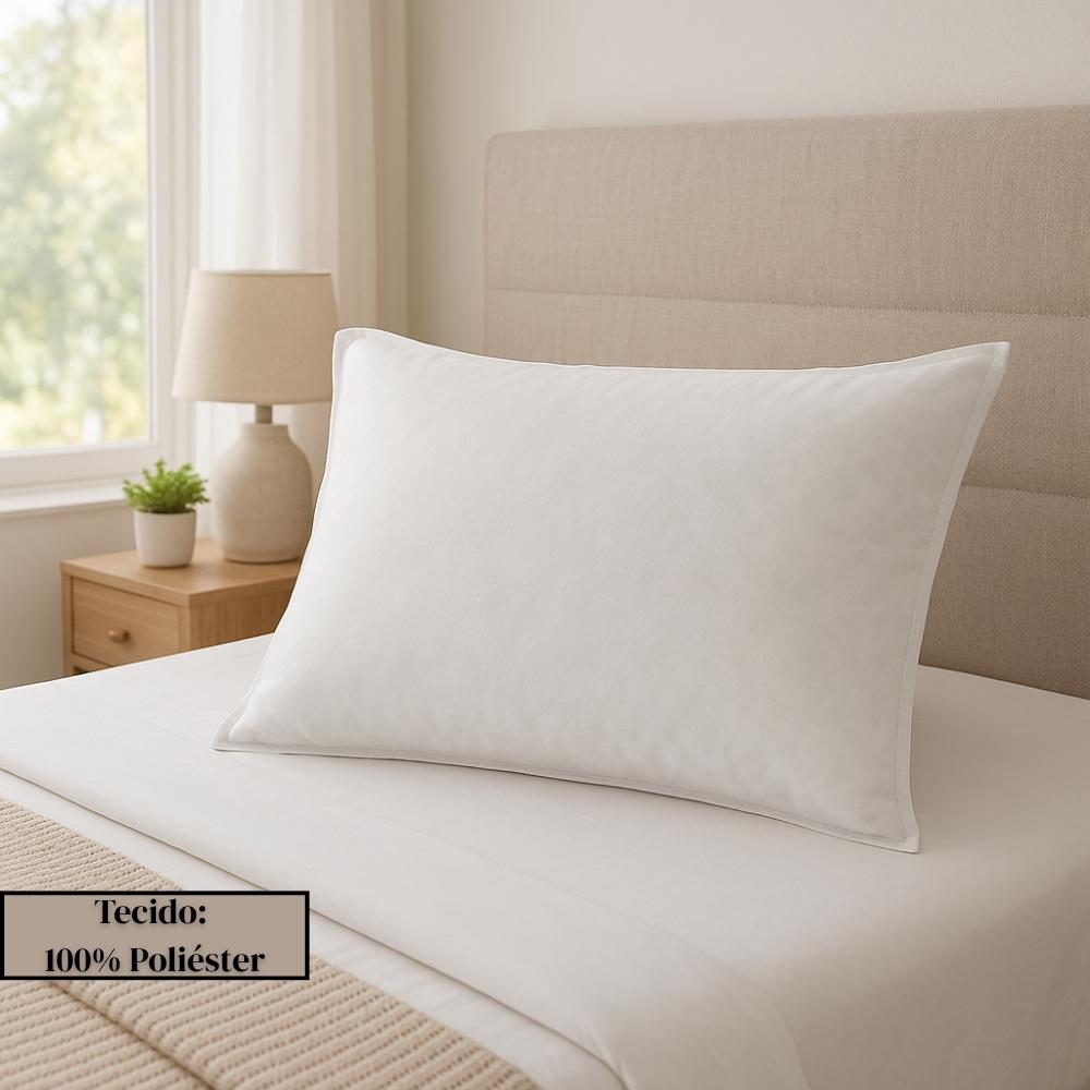 Travesseiro 100% Poliéster 450g 68x48cm Macio e Confortável Antialérgico para Sono Perfeito