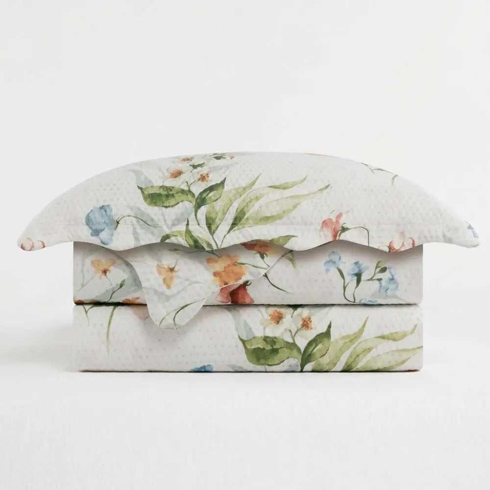 Kit Colcha Cobre Leito 3 Peças Dupla Face Matelado Estampado Garden Marias Enxoval