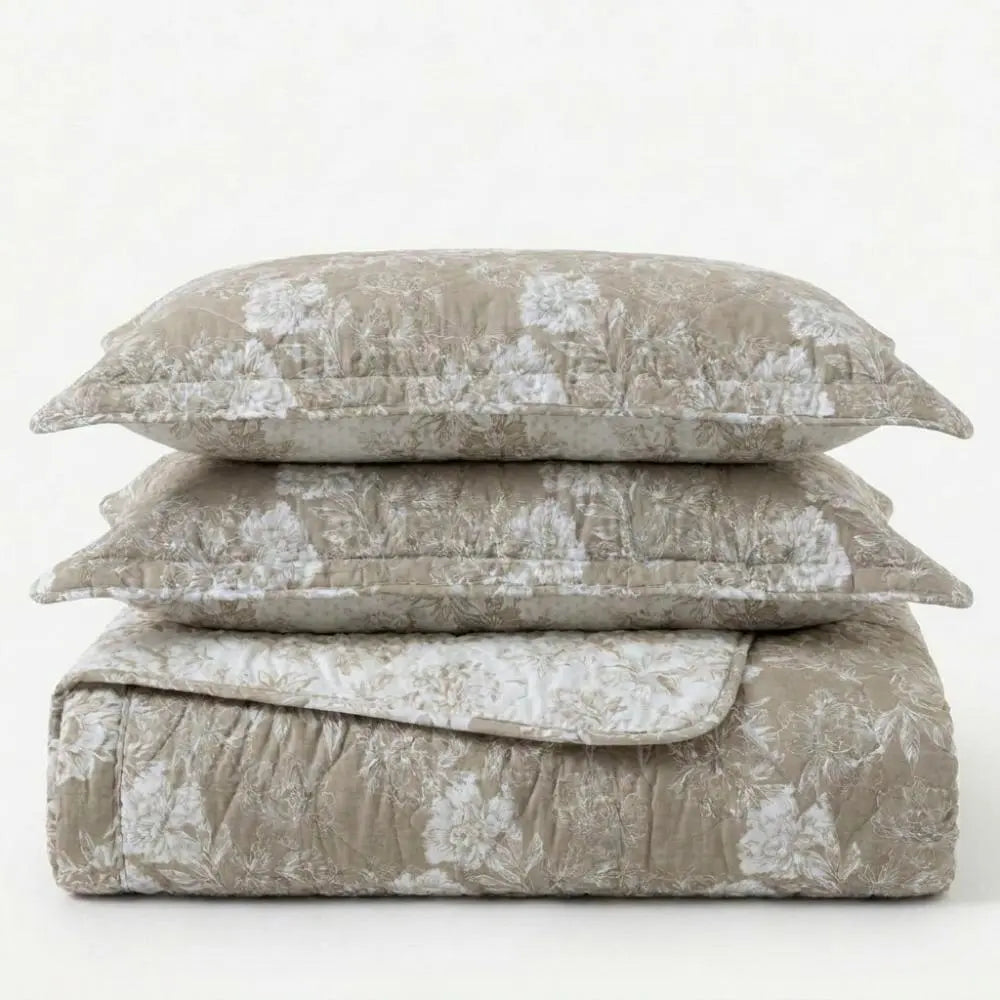 Colcha Cobre Leito Flora 3 Peças Dupla Face Toque Macio Marias Enxoval