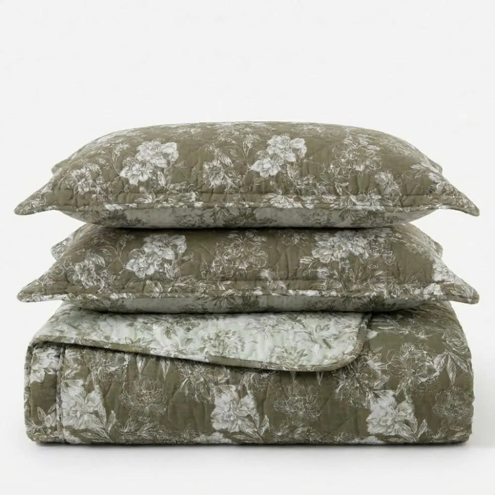 Colcha Cobre Leito Flora 3 Peças Dupla Face Toque Macio Marias Enxoval