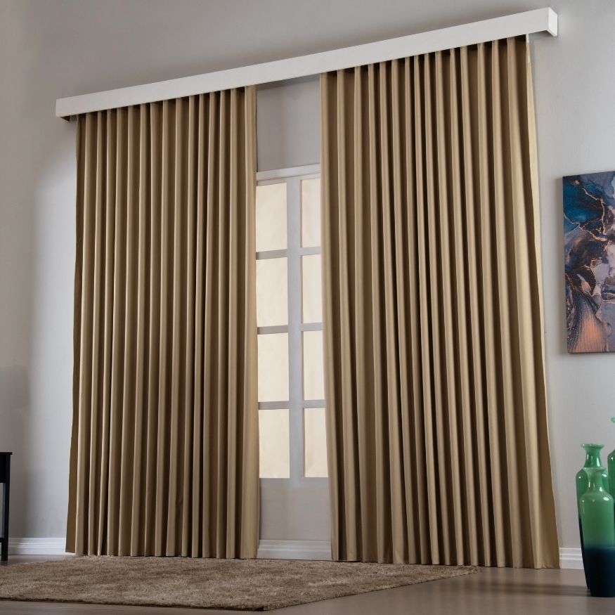 Cortina Trilho Em Tecido Blackout 100% Para Trilho - Para Janela Quarto e Sala