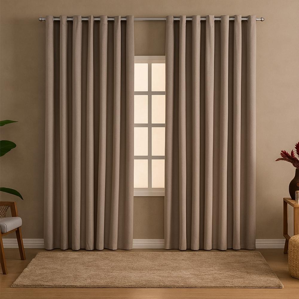 Cortina Blackout Trama Natural 100% Proteção Contra a Luz Conforto Estilo Para Quarto Sala e Janela