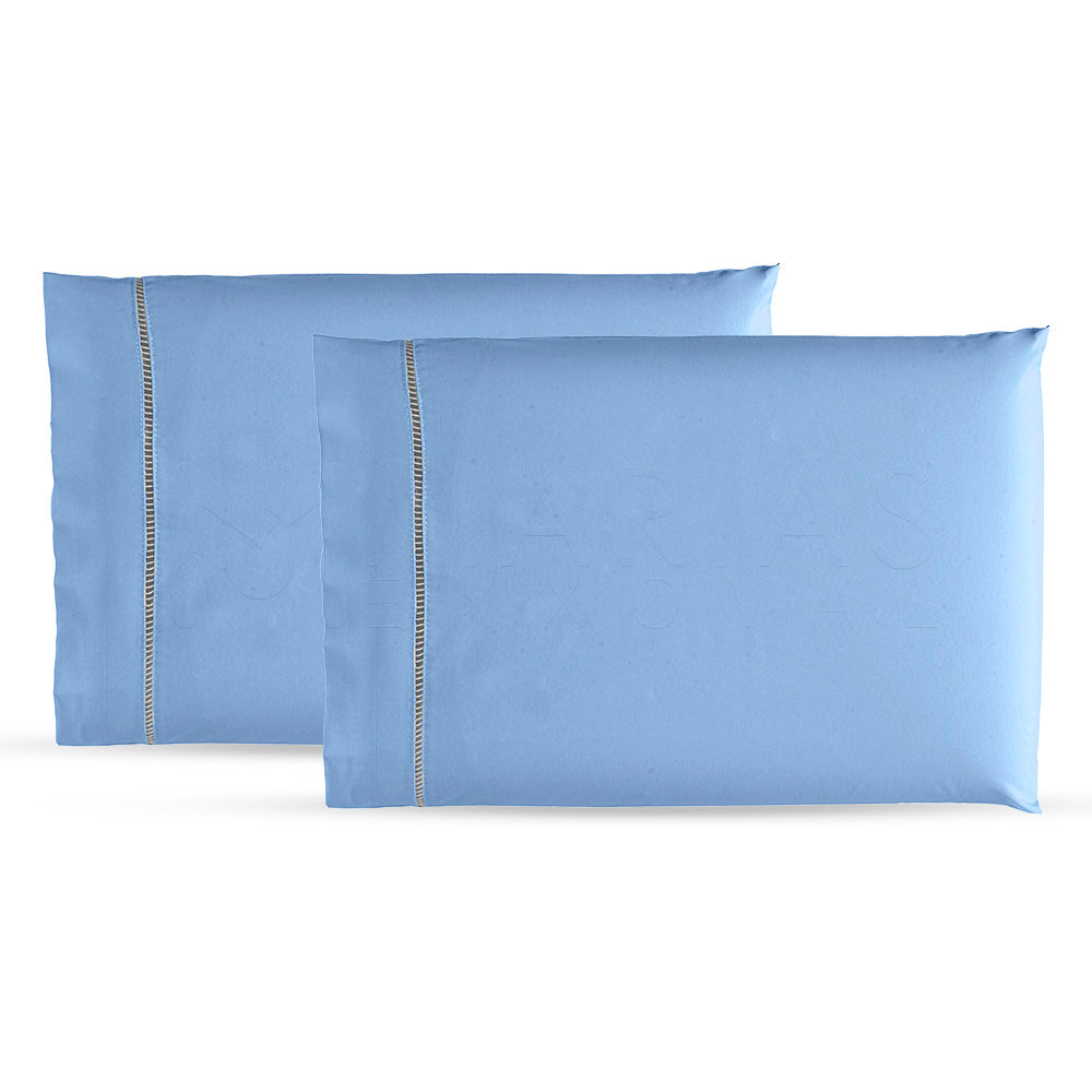 Kit 2 Fronhas Avulsas 50cm x 70cm Percal 400 Fios Ponto Palito