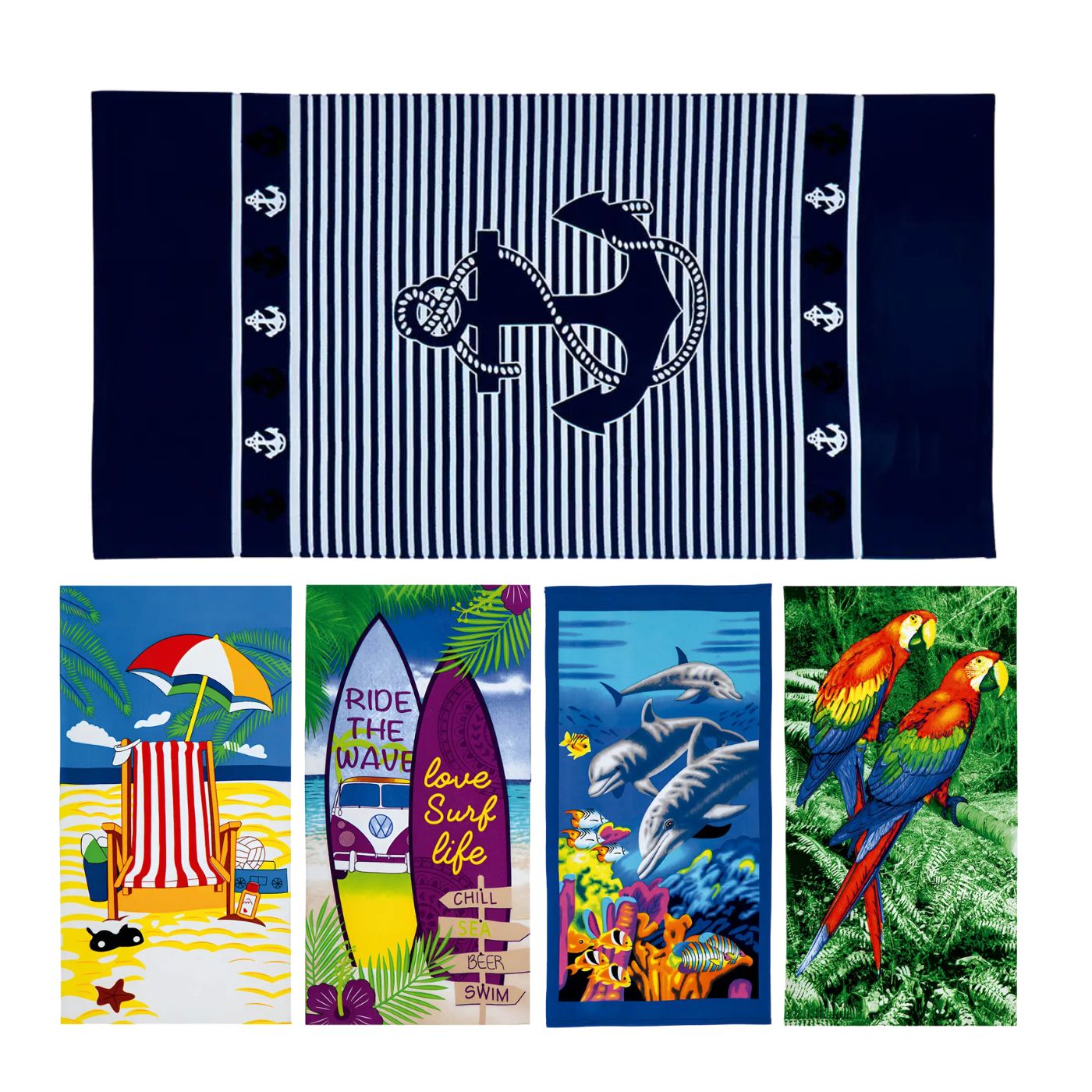 Toalha Grande de Praia Beach 0,70x1,40 Verão Estampada