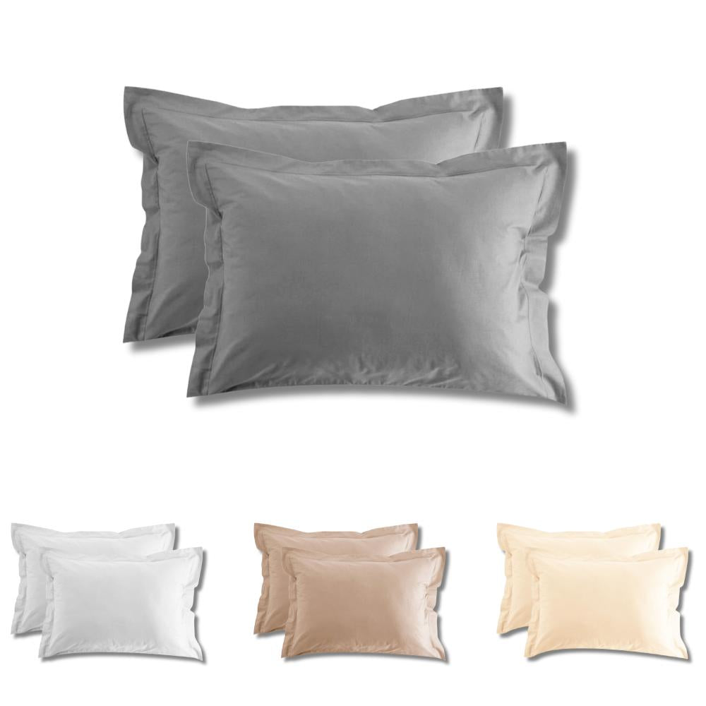 Kit 02 Fronhas de Travesseiro 100% Algodão Egípcio 50cmx70cm Toque de Seda