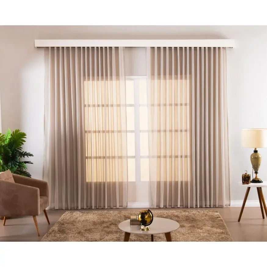 Cortina Para Trilho Gaze De Linho Sem Forro Janela portas Quarto Sala apartamento Maria Enxovais