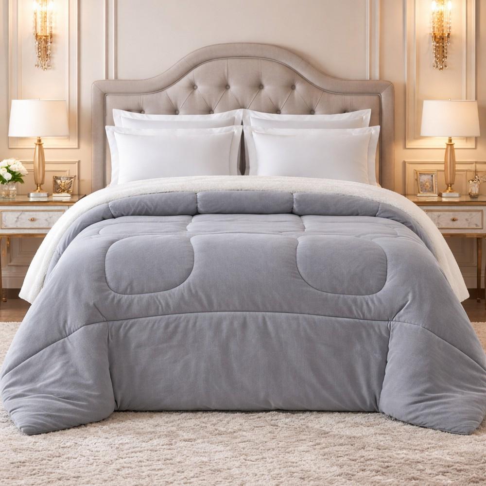 Coberdrom edredom Cama Casal Queen Sherpa Pele de Carneiro Dupla Face