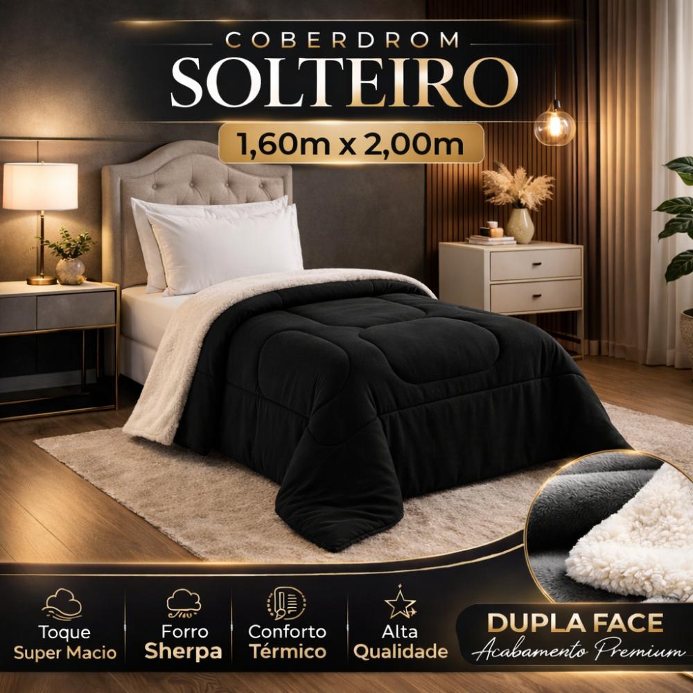 Coberdrom edredom Cama Solteiro Sherpa Pele de Carneiro Dupla Face
