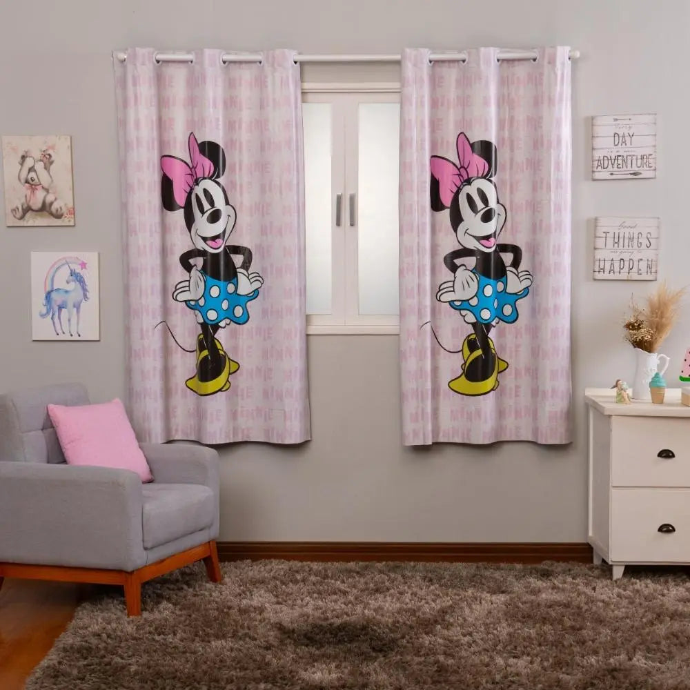 Cortina Corta Luz Ilhós 2,40m x 1,70m Estampas Disney Blackout PVC Marias Enxoval