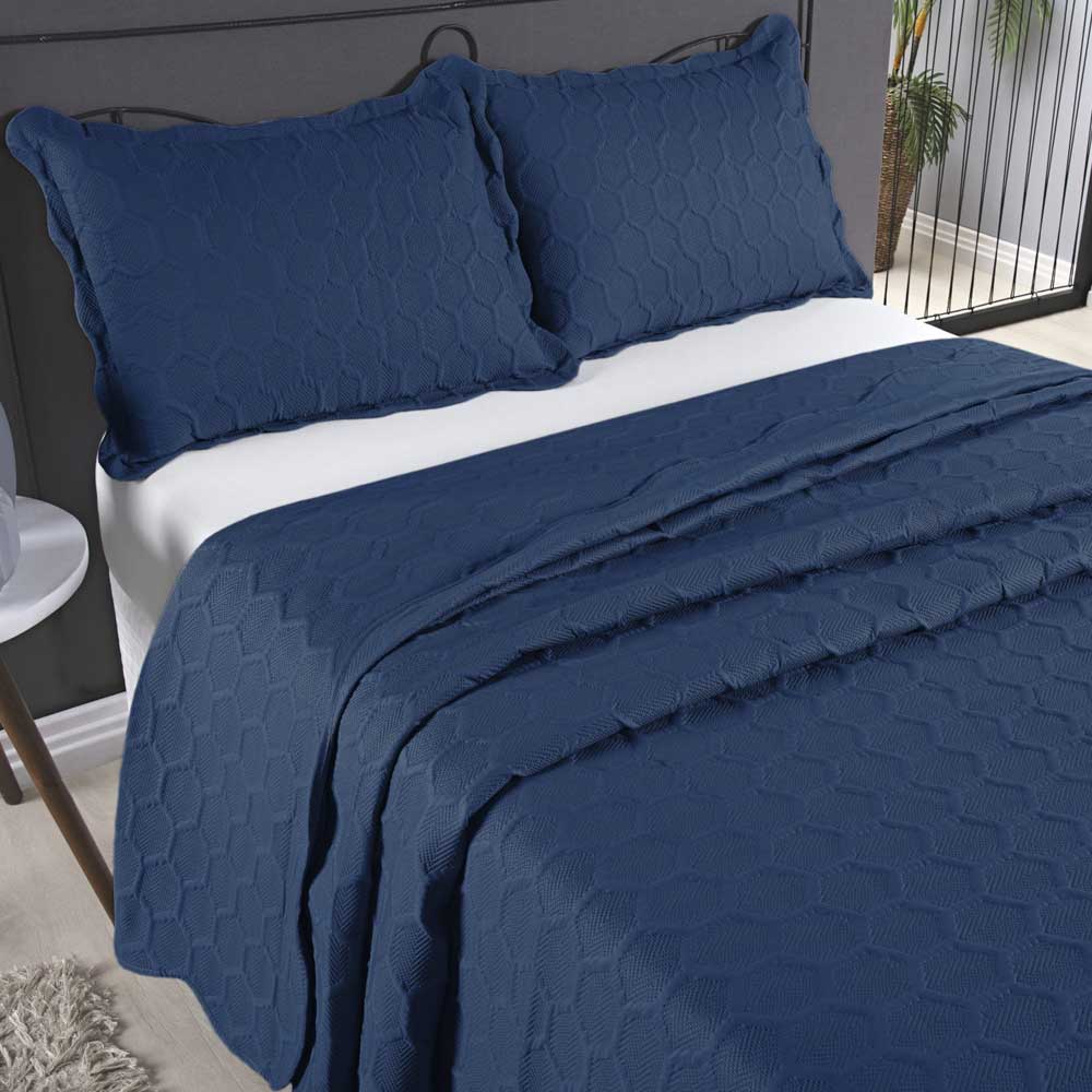 Cobre Leito 3 Peças Dupla Face Porta Travesseiro percal 300 Fios - Melodia