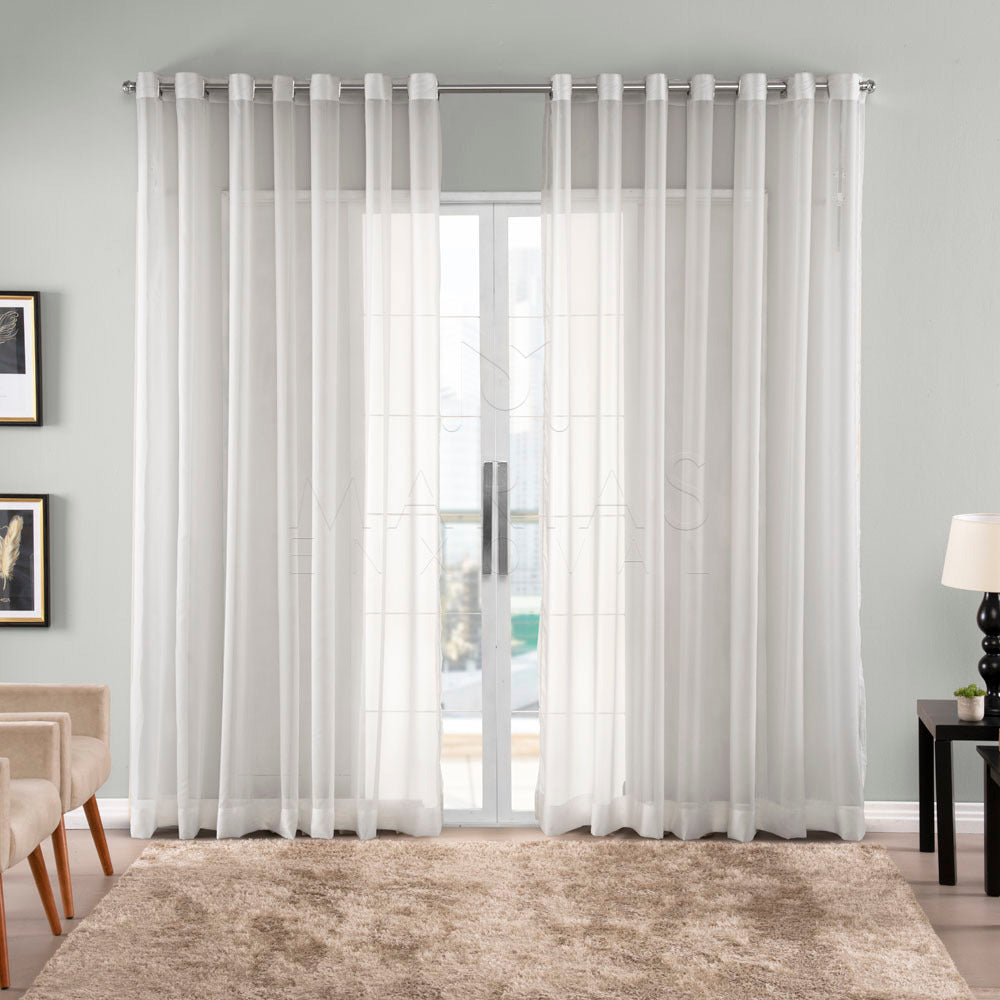 Cortina Gaze de Linho Sem Forro Para Janela Quarto e Sala