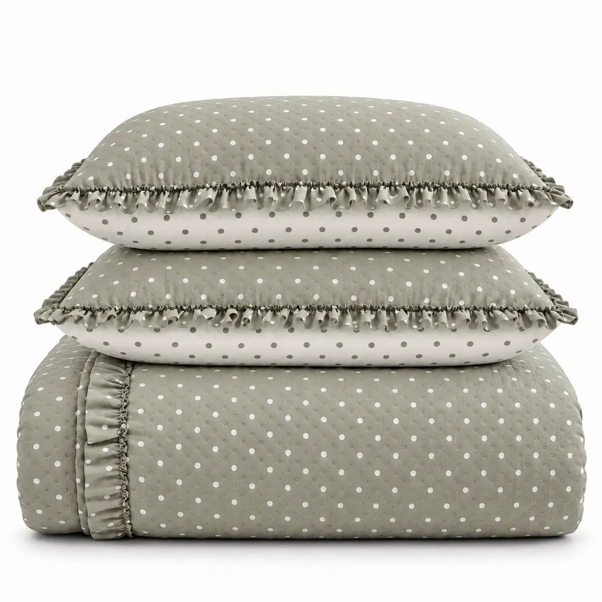 Kit Colcha Cobre Leito Charlotte Cama Poá Com Babados Marias Enxoval