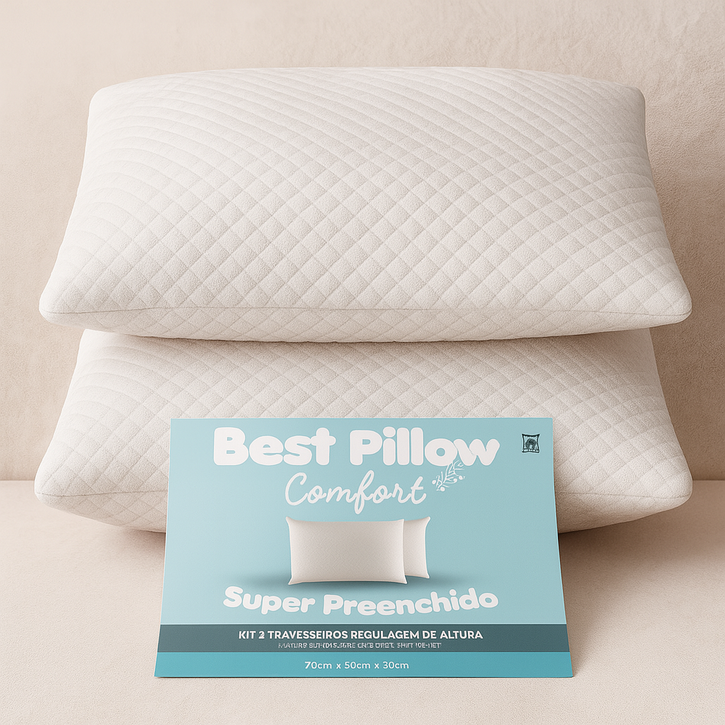Travesseiros Regulagem de Altura - 70cm x 50cm - Travesseiro Matelado
