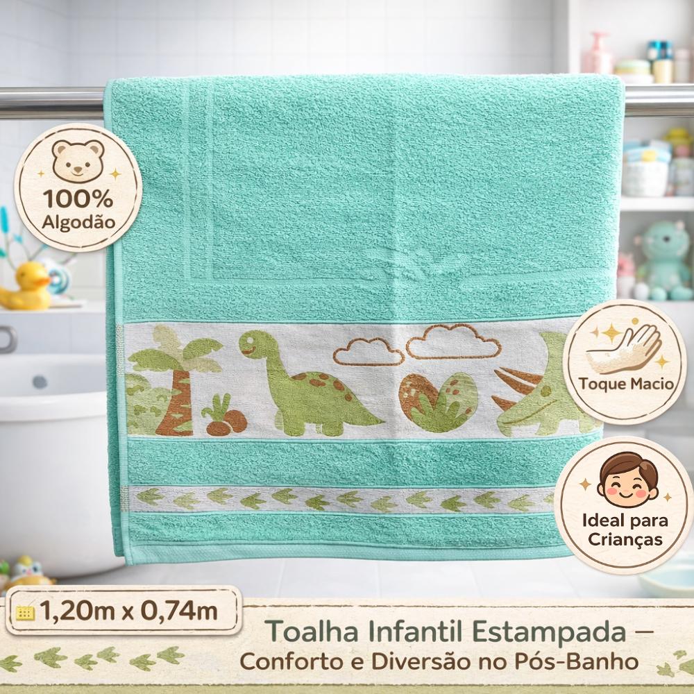 Toalha De Banho Linha Kids 1,20m x 0,74m Infantil Menino e Meninas Estampadas