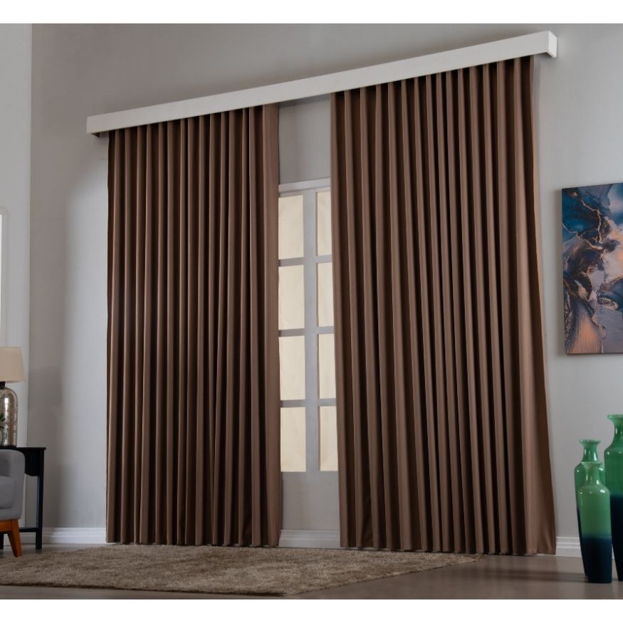 Cortina Trilho Em Tecido Blackout 100% Para Trilho - Para Janela Quarto e Sala