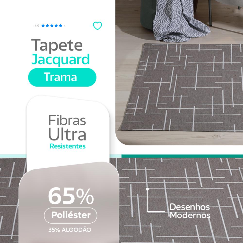 Tapete Para Sala e Quarto Grande Antiderrapante Jacquard Trama