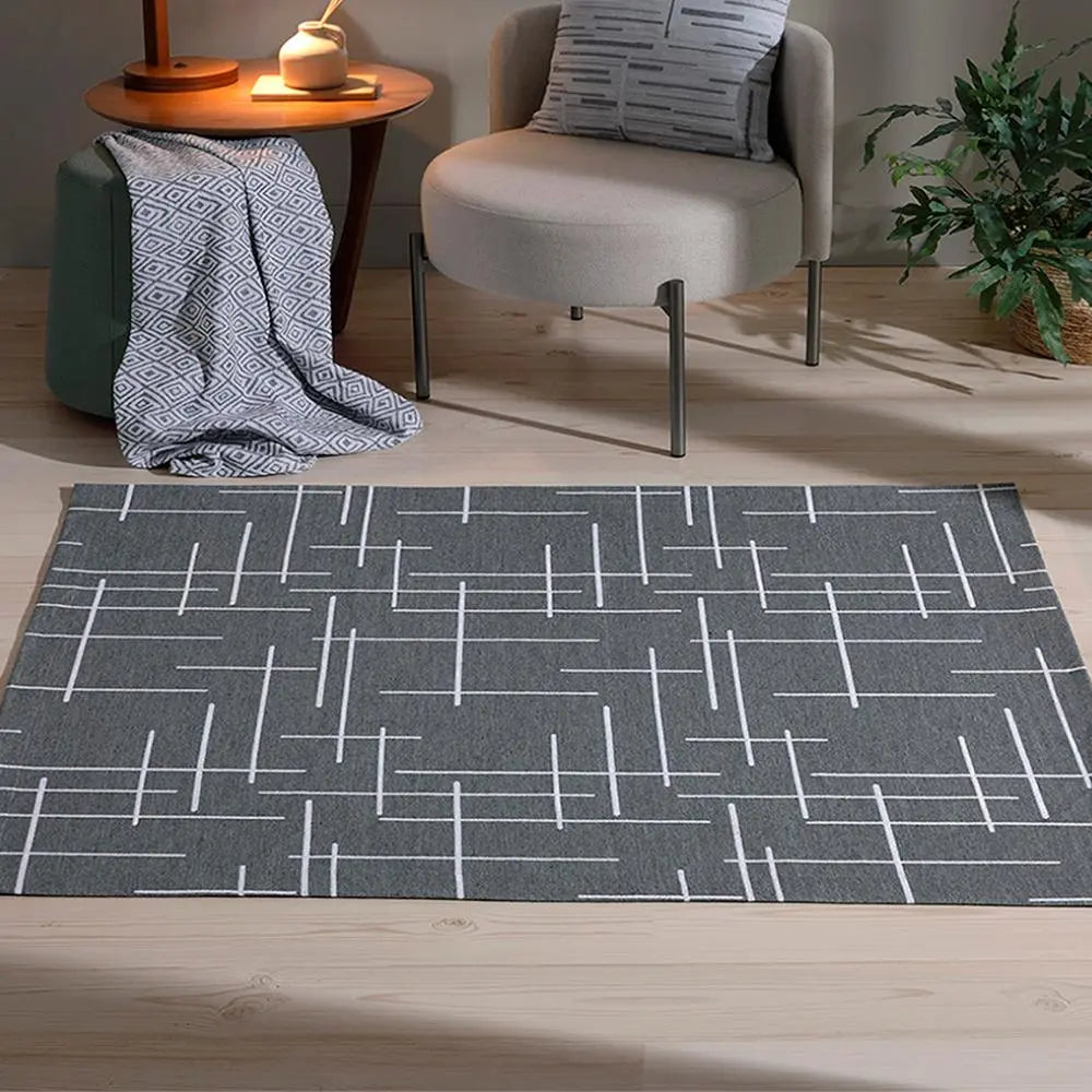Tapete Para Sala e Quarto Grande Antiderrapante Jacquard Trama Marias Enxoval