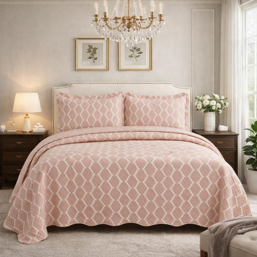 Colcha Cobre Leito Capri Essential 3 Peças Dupla Face Estampado