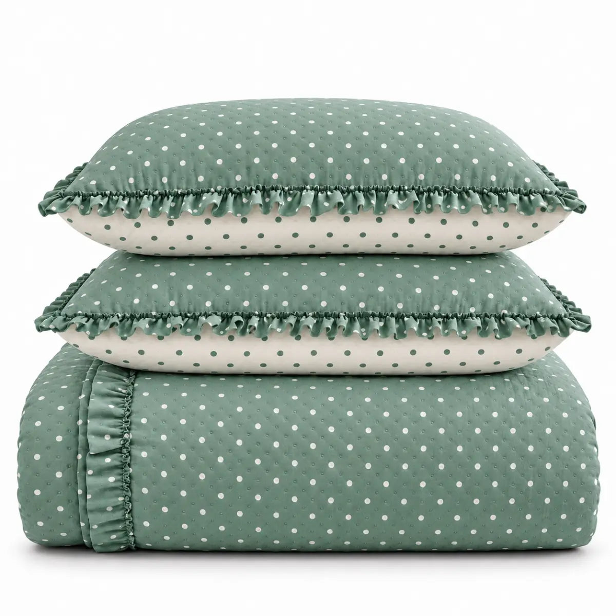 Kit Colcha Cobre Leito Charlotte Cama Poá Com Babados Marias Enxoval