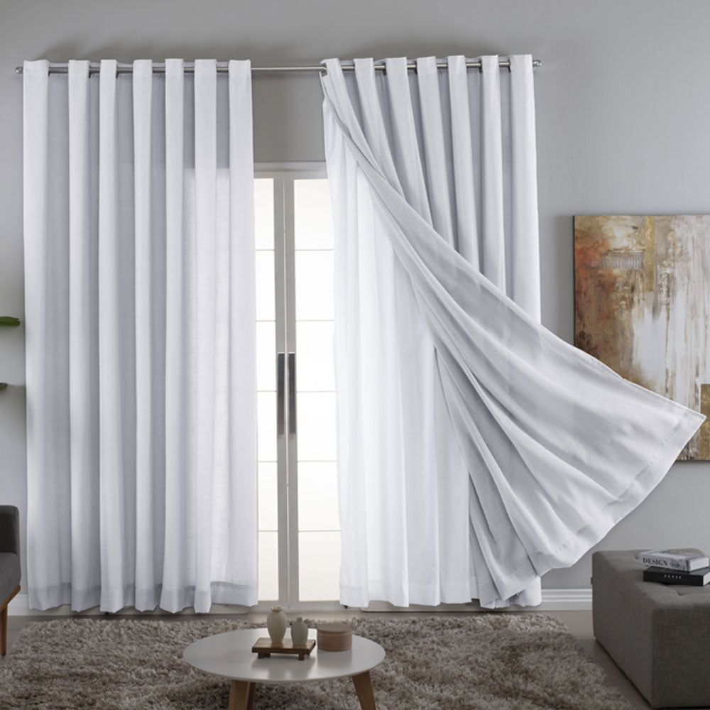Cortina Gaze de Linho com Forro Microfibra Para Janela Quarto e Sala