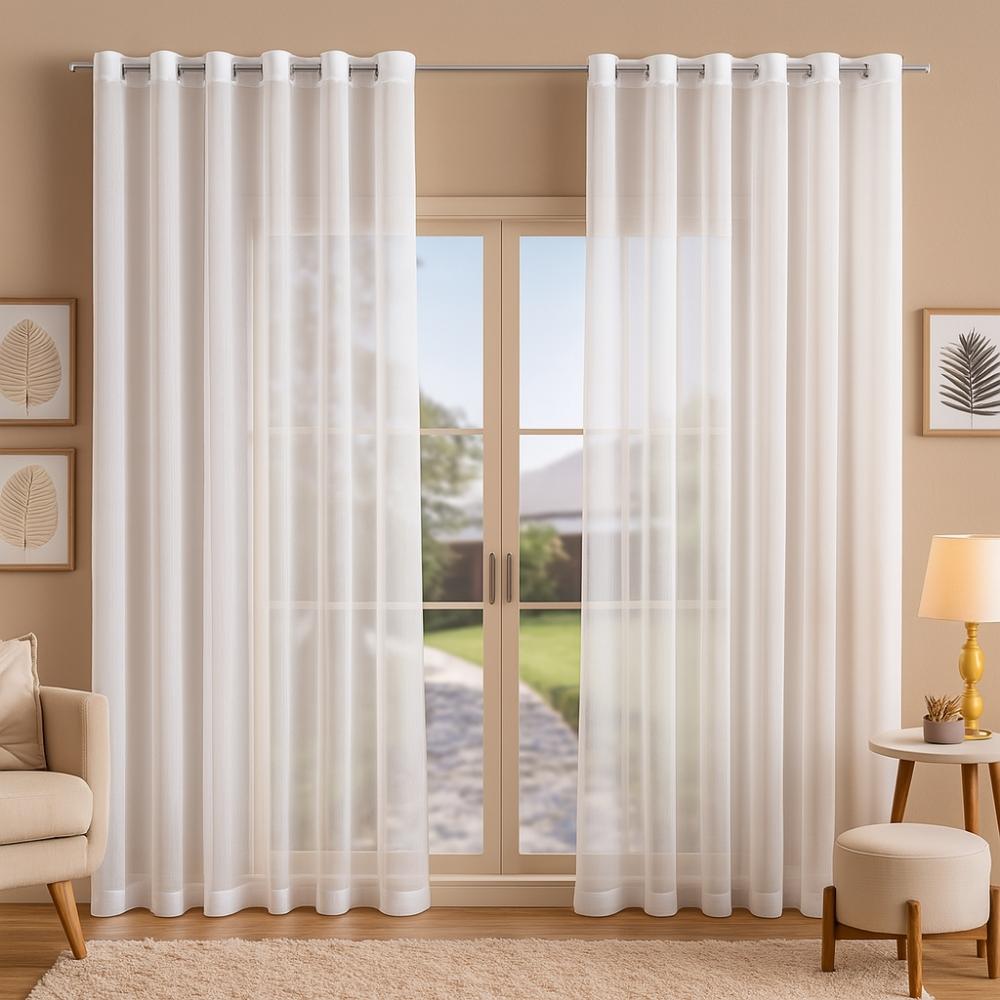 Cortina de Voil Liso para janela quarto e sala