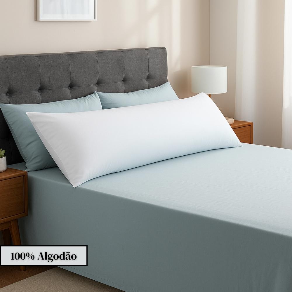 Xuxão com Capa 100% Algodão 1,40m x 0,42m Toque Natural Macio e Super Confortável para Cama ou Sofá