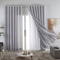 Cortina Gaze de Linho com Forro Microfibra Para Janela Quarto e Sala