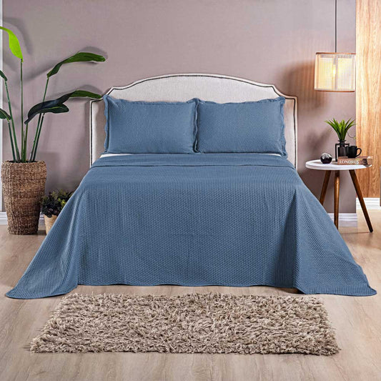 Colcha Cobre Leito Bullet Percal 300 Fios 3 Peças Oásis Dupla Face