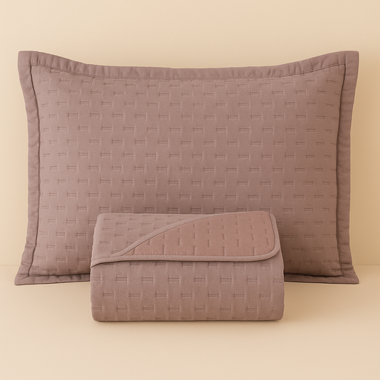 Kit Colcha Cobre Leito Cama 3 Peças Dupla Face - Mescla Classic