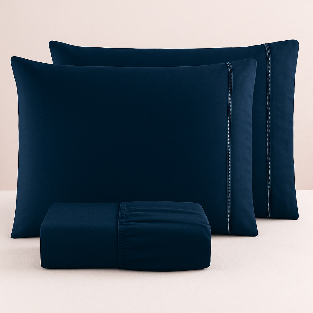 Jogo de Lençol Percal 3 Peças 400 Fios Ponto Palito