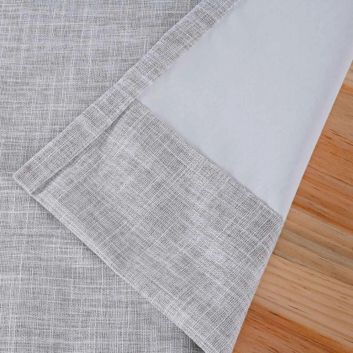 Cortina em Tecido 100% Blackout Linho Cinza Mescla sala quarto