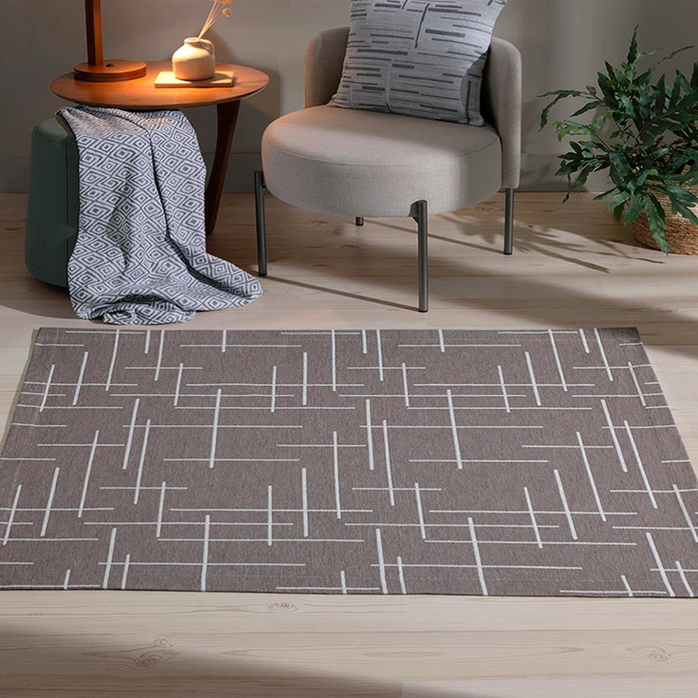 Tapete Para Sala e Quarto Grande Antiderrapante Jacquard Trama