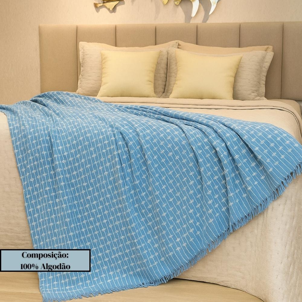 Manta Xale Big 100% Algodão 2,40x1,80m Toque Natural Macia Aconchegante e Ideal para Sofá ou Cama
