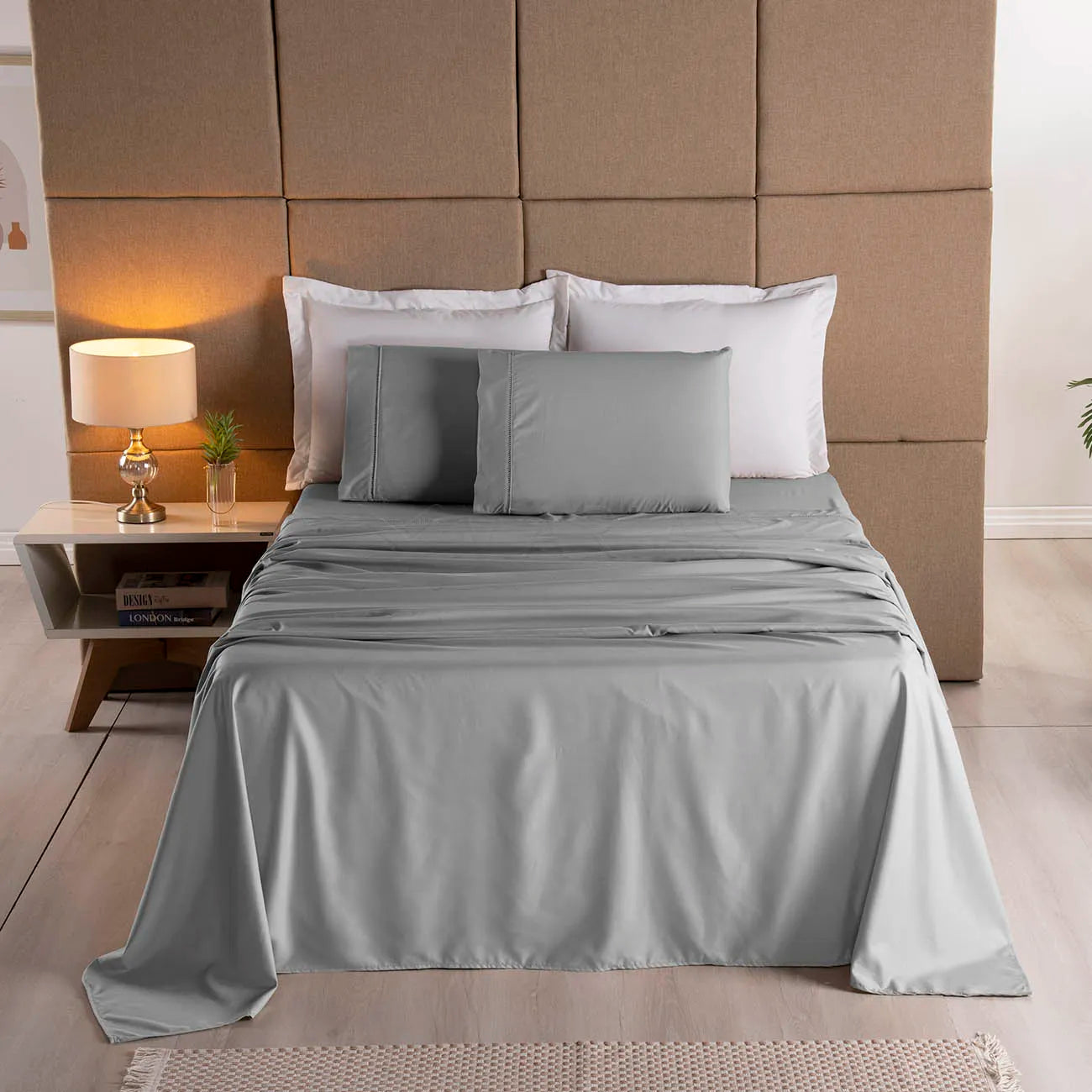 Jogo de Lençol Percal 400 Fios Com Vira em Ponto Palito